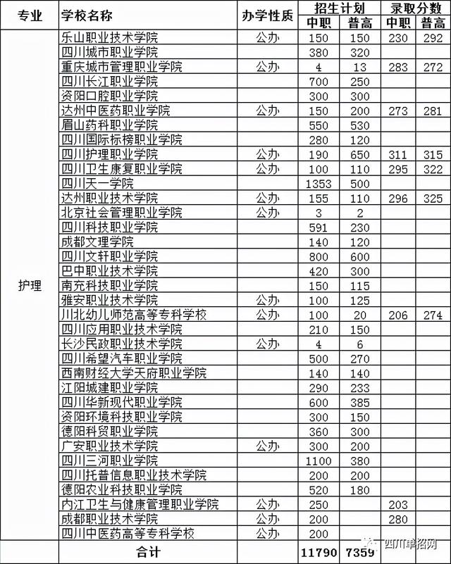 四川護理職業(yè)技術(shù)學院分數(shù)線(四川護理職業(yè)技術(shù)學院對口分數(shù)線)